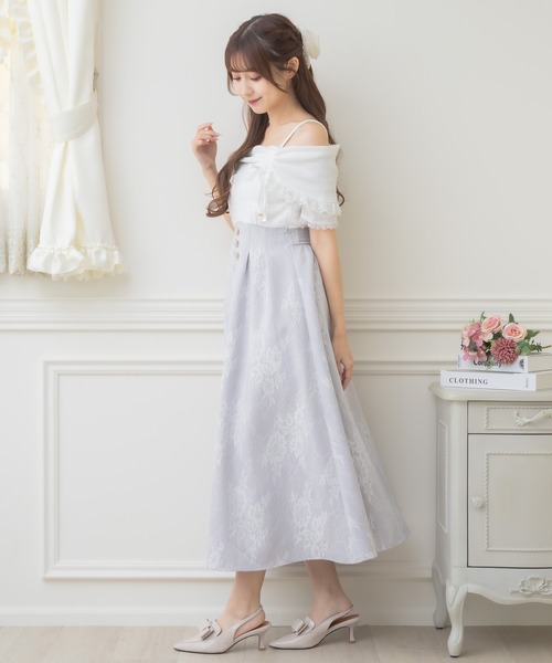 couture BY ROJITA(クチュールバイロジータ)の「オフショルドッキングワンピース(ワンピース・レディース・パープル/ホワイト/ブラック・FREE)」の19枚目の写真