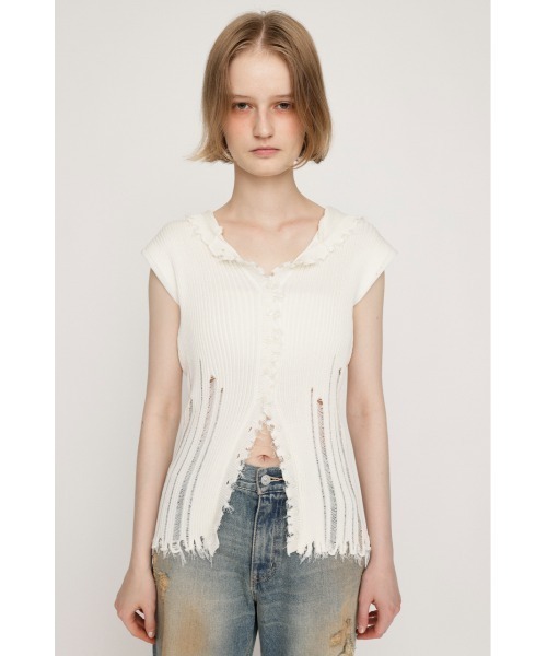 ニット セーター FRONT BUTTON KNIT TOPS フロントボタン ニット トップス サマーニット 夏服 半袖 レディース SLY ニット セーター FRONT BUTTON KNIT TOPS フロントボタン