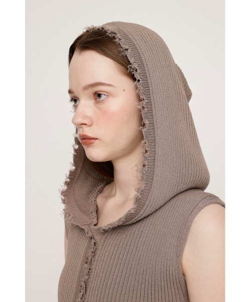 SLY（スライ）の「FRONT BUTTON KNIT HOODIE フロントボタン