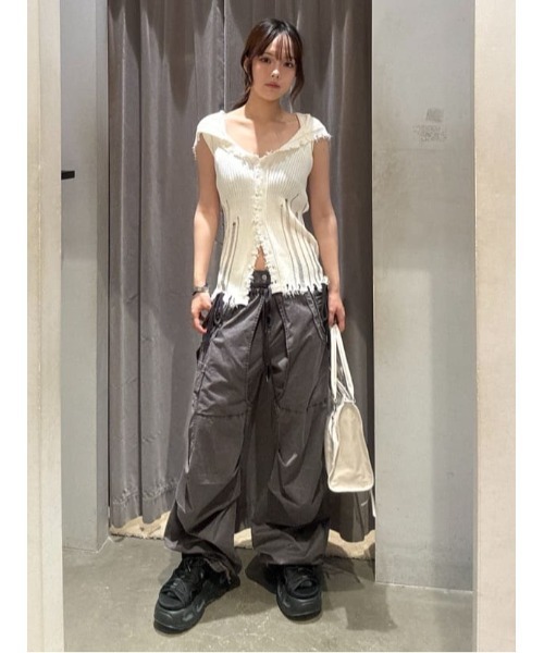 セール】FRONT BUTTON KNIT HOODIE フロントボタン ニット フーディ