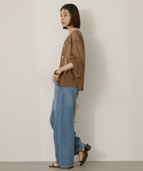 AMERICAN HOLIC（アメリカンホリック）の「接触冷感 ワイドデニム（デニムパンツ・レディース・インディゴブルー/ライトインディゴブルー・S/M/L）」の6枚目の写真