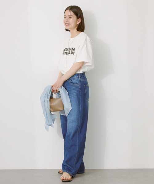 AMERICAN HOLIC（アメリカンホリック）の「接触冷感 ワイドデニム（デニムパンツ・レディース・インディゴブルー/ライトインディゴブルー・S/M/L）」の10枚目の写真