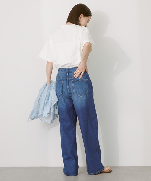 AMERICAN HOLIC（アメリカンホリック）の「接触冷感 ワイドデニム（デニムパンツ・レディース・インディゴブルー/ライトインディゴブルー・S/M/L）」の11枚目の写真