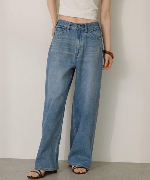 AMERICAN HOLIC（アメリカンホリック）の「接触冷感 ワイドデニム（デニムパンツ・レディース・インディゴブルー/ライトインディゴブルー・S/M/L）」の12枚目の写真