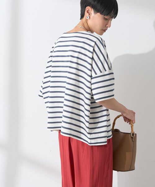 AMERICAN HOLIC（アメリカンホリック）の「バスクボーダー半袖プルオーバー（Tシャツ/カットソー・レディース・ブラック/ブルー/ピンク/ネイビー/イエロー・M/L）」の12枚目の写真