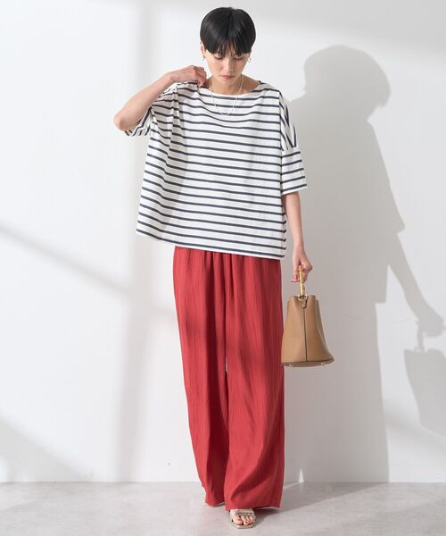 AMERICAN HOLIC（アメリカンホリック）の「バスクボーダー半袖プルオーバー（Tシャツ/カットソー・レディース・ブラック/ブルー/ピンク/ネイビー/イエロー・M/L）」の13枚目の写真