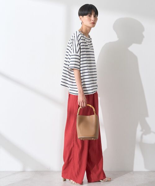 AMERICAN HOLIC（アメリカンホリック）の「バスクボーダー半袖プルオーバー（Tシャツ/カットソー・レディース・ブラック/ブルー/ピンク/ネイビー/イエロー・M/L）」の14枚目の写真