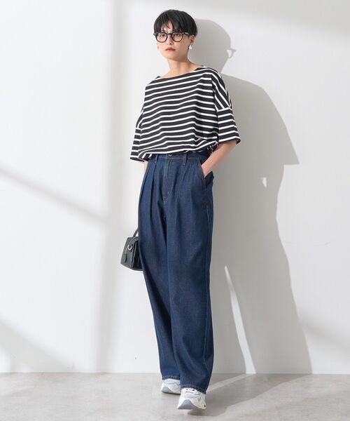 AMERICAN HOLIC（アメリカンホリック）の「バスクボーダー半袖プルオーバー（Tシャツ/カットソー・レディース・ブラック/ブルー/ピンク/ネイビー/イエロー・M/L）」の20枚目の写真