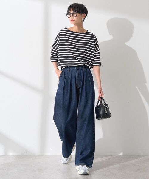 AMERICAN HOLIC（アメリカンホリック）の「バスクボーダー半袖プルオーバー（Tシャツ/カットソー・レディース・ブラック/ブルー/ピンク/ネイビー/イエロー・M/L）」の21枚目の写真