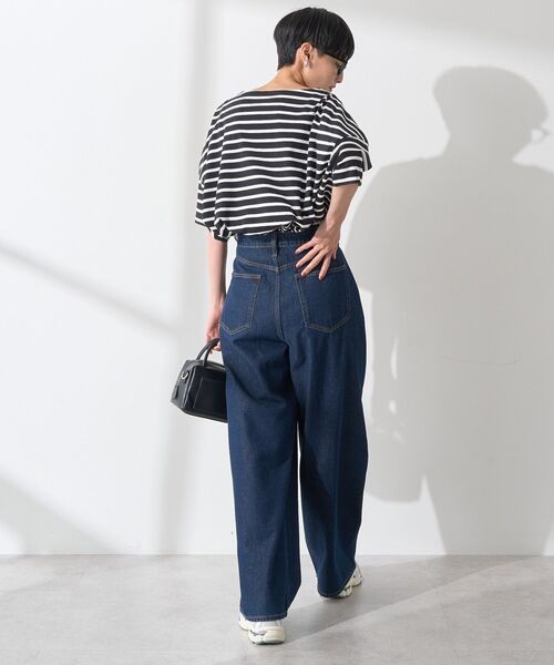 AMERICAN HOLIC（アメリカンホリック）の「バスクボーダー半袖プルオーバー（Tシャツ/カットソー・レディース・ブラック/ブルー/ピンク/ネイビー/イエロー・M/L）」の22枚目の写真