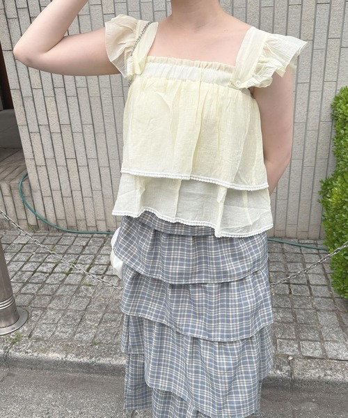 frunco（フランコ）の「【ZOZO限定】2wayコットンフリルブラウス（シャツ/ブラウス・レディース・ホワイト/アイボリー/グリーン・MEDIUM）」の5枚目の写真
