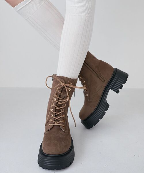 MAJESTIC LEGON（マジェスティックレゴン）の「タンクソールレースアップブーツ（ブーツ・レディース・ブラウン/ブラウン系その他2/ブラック・SMALL/MEDIUM/LARGE/X-LARGE）」の10枚目の写真