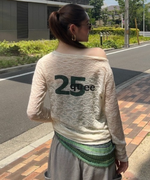 NANA様----5282223 25quee】レースナンバリングボートネックプルオーバー/580782（T