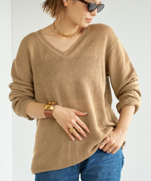 美品　Deuxieme Classe キャメル35%混　デザインニット 美品Deuxieme Classe キャメル35%混デザインニット