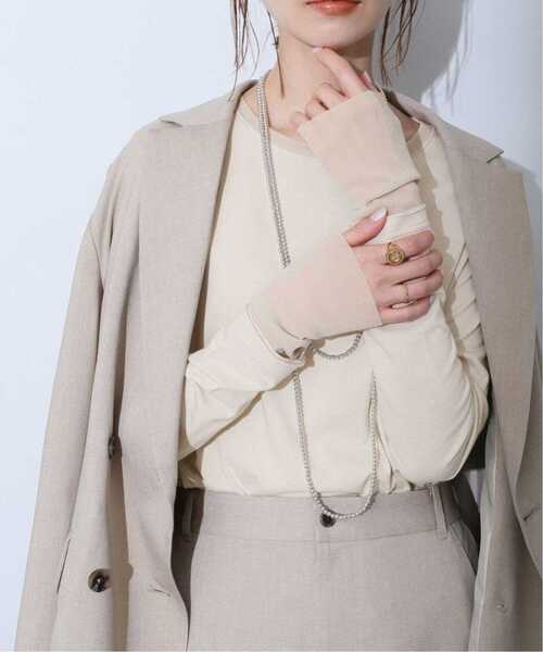 SLOBE IENA(スローブイエナ)の「《追加》レイヤードスリーブロンTEE(Tシャツ/カットソー・レディース・ホワイト/アイボリー/ブラック/ピンク系その他・FREE)」の6枚目の写真