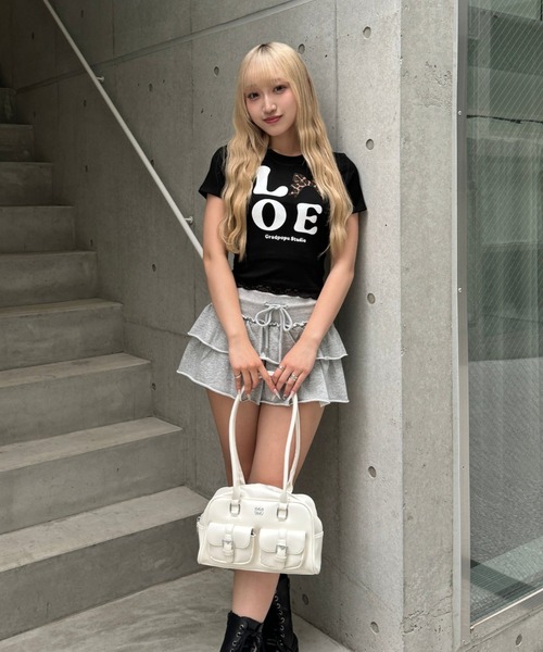 Lae(レイ)の「レオパードLOVEクロップドTシャツ(Tシャツ/カットソー・レディース・ブラック/ホワイト・MEDIUM/SMALL/LARGE)」の8枚目の写真