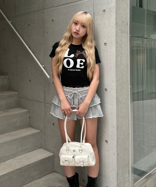Lae(レイ)の「レオパードLOVEクロップドTシャツ(Tシャツ/カットソー・レディース・ブラック/ホワイト・MEDIUM/SMALL/LARGE)」の9枚目の写真
