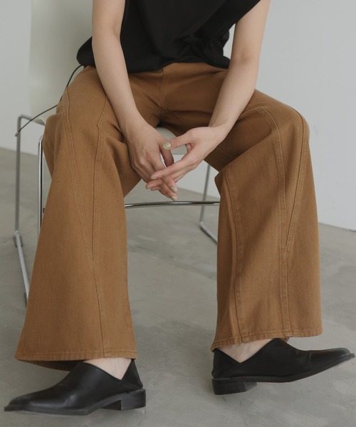 セール】パネルデザインツイルパンツ（デニムパンツ）｜hellam（へラム