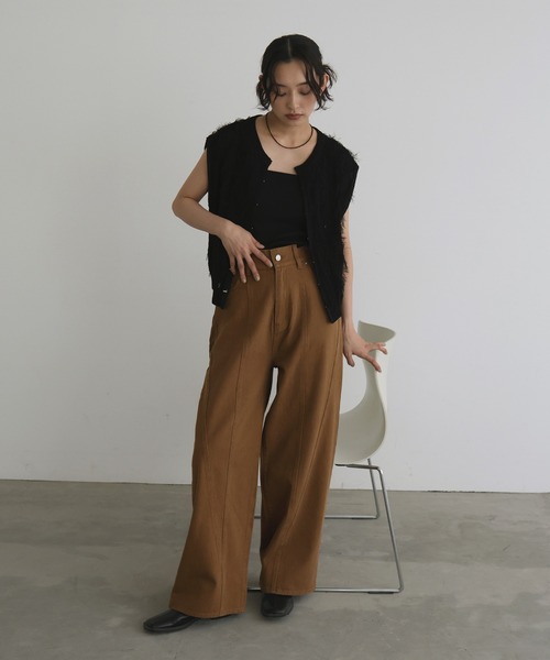 セール】パネルデザインツイルパンツ（デニムパンツ）｜hellam（へラム