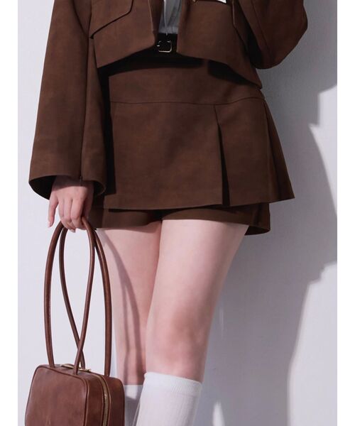 dazzlin（ダズリン）の「【セットアップ対応】レイヤードスカートパンツ（スカート・レディース・その他1/ブラウン/アイボリー/チャコールグレー・MEDIUM/SMALL）」の11枚目の写真