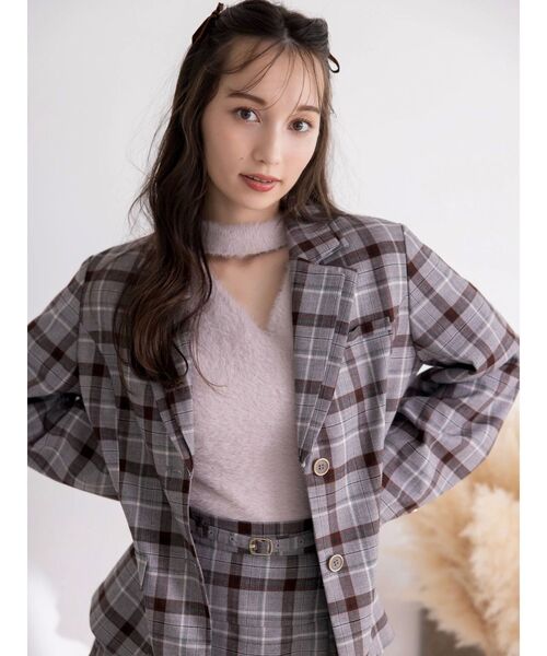 dazzlin（ダズリン）の「【セットアップ対応】レイヤードスカートパンツ（スカート・レディース・その他1/ブラウン/アイボリー/チャコールグレー・MEDIUM/SMALL）」の18枚目の写真