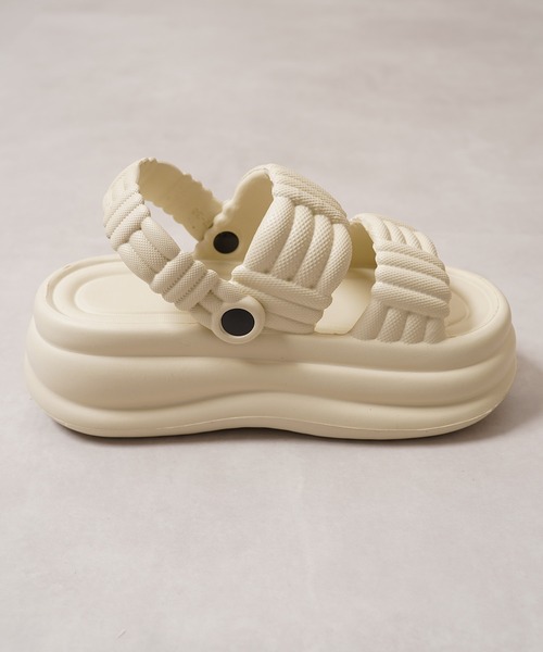 1111clothing（ワンフォークロージング）の「軽量 厚底サンダル / Lightweight thick-soled sandals（サンダル・レディース・オフホワイト/ブラック/ベージュ・L/M/S）」の15枚目の写真