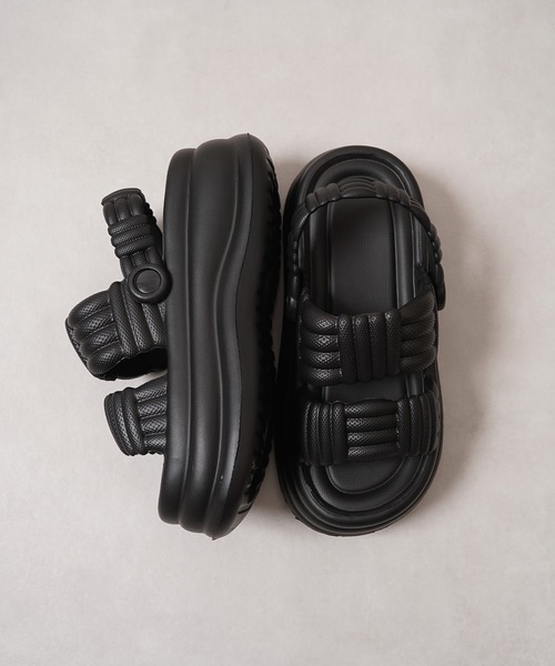 1111clothing（ワンフォークロージング）の「軽量 厚底サンダル / Lightweight thick-soled sandals（サンダル・レディース・オフホワイト/ブラック/ベージュ・L/M/S）」の9枚目の写真