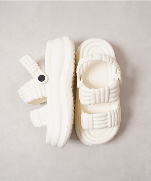 1111clothing（ワンフォークロージング）の「軽量 厚底サンダル / Lightweight thick-soled sandals（サンダル・レディース・オフホワイト/ブラック/ベージュ・L/M/S）」の7枚目の写真