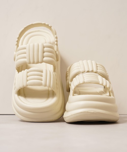 1111clothing（ワンフォークロージング）の「軽量 厚底サンダル / Lightweight thick-soled sandals（サンダル・レディース・オフホワイト/ブラック/ベージュ・L/M/S）」の10枚目の写真