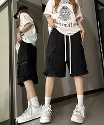 MASHIRO（マシロ）の「【MASHIRO】ハーフ丈ワイドカラーパンツ/ウエストゴム/ストリート ノームコア(MA/EK96)（その他パンツ）」