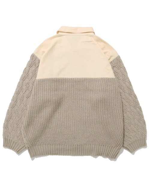 KRIFF MAYER Lady's Collection（クリフメイヤーレディースコレクション）の「【柔らかい･襟付き】コーデュロイドッキングニット（ニット/セーター・レディース・ベージュ/オレンジ/ネイビー/ライトグレー・MEDIUM/LARGE）」の17枚目の写真