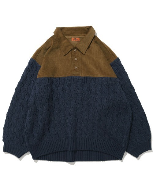 KRIFF MAYER Lady's Collection（クリフメイヤーレディースコレクション）の「【柔らかい･襟付き】コーデュロイドッキングニット（ニット/セーター・レディース・ベージュ/オレンジ/ネイビー/ライトグレー・MEDIUM/LARGE）」の18枚目の写真