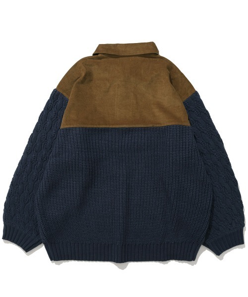 KRIFF MAYER Lady's Collection（クリフメイヤーレディースコレクション）の「【柔らかい･襟付き】コーデュロイドッキングニット（ニット/セーター・レディース・ベージュ/オレンジ/ネイビー/ライトグレー・MEDIUM/LARGE）」の19枚目の写真