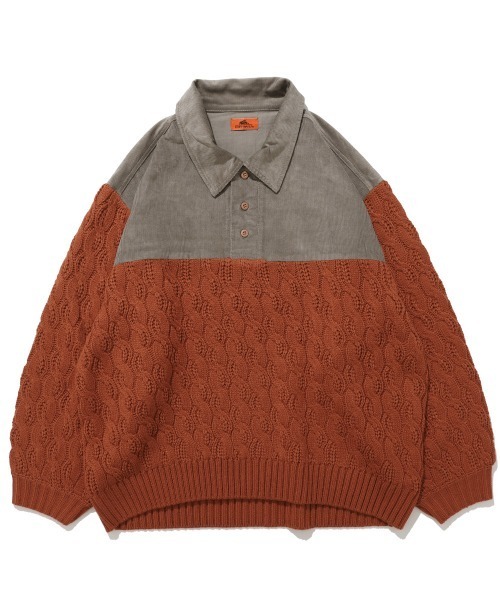 KRIFF MAYER Lady's Collection（クリフメイヤーレディースコレクション）の「【柔らかい･襟付き】コーデュロイドッキングニット（ニット/セーター・レディース・ベージュ/オレンジ/ネイビー/ライトグレー・MEDIUM/LARGE）」の20枚目の写真