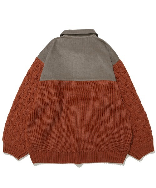 KRIFF MAYER Lady's Collection（クリフメイヤーレディースコレクション）の「【柔らかい･襟付き】コーデュロイドッキングニット（ニット/セーター・レディース・ベージュ/オレンジ/ネイビー/ライトグレー・MEDIUM/LARGE）」の21枚目の写真