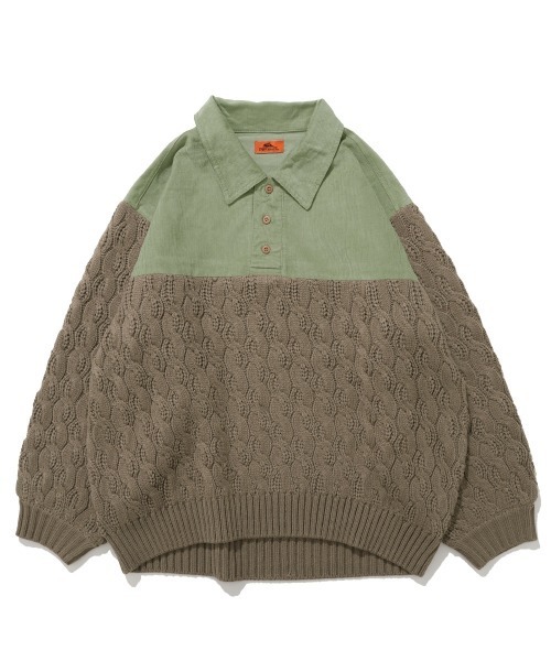 KRIFF MAYER Lady's Collection（クリフメイヤーレディースコレクション）の「【柔らかい･襟付き】コーデュロイドッキングニット（ニット/セーター・レディース・ベージュ/オレンジ/ネイビー/ライトグレー・MEDIUM/LARGE）」の22枚目の写真