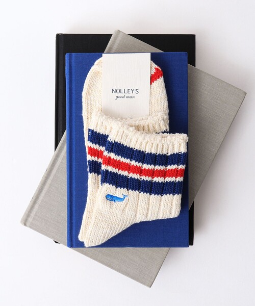 NOLLEY’S（ノーリーズ）の「【ANONYMOUSISM/ アノニマスイズム】別注クジラクォーターラインソックス（ソックス/靴下・メンズ・ブルー系その他6/グレー系その他/ホワイト系その他2/ホワイト系その他3・FREE）」の2枚目の写真