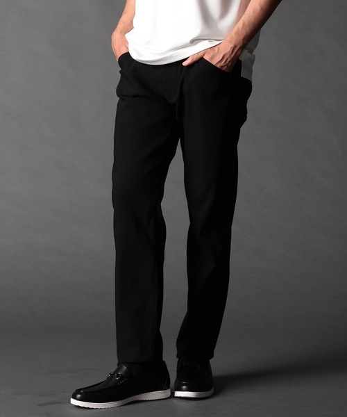 NICOLE CLUB FOR MEN(ニコルクラブフォーメン)の「ガムストレッチヘリンボンパンツ(その他パンツ・メンズ・オフホワイト/ネイビー系/ブラック/ベージュ・MEDIUM/LARGE/X-LARGE/SMALL)」の1枚目の写真