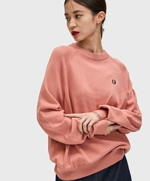 美品♡ フレッドペリー ニット スリットバック クルーネック ウール ロゴ刺繍 FRED PERRY ニット セーター 「FRED PERRY/フレッドペリー」 ワン