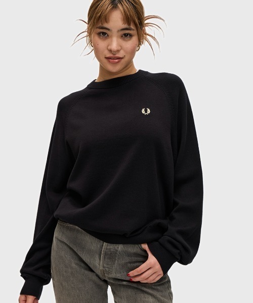 フレッドペリー クルーネックニット グレー Crew Neck Jumper／クルーネックニット（ニット/セーター）｜FRED