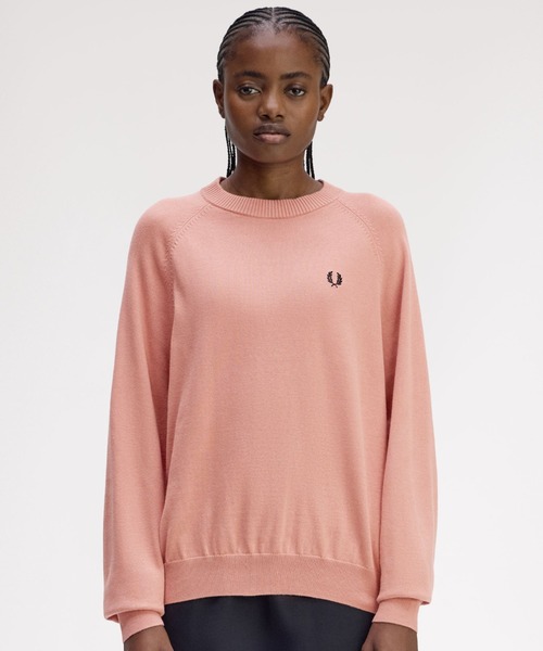 FRED PERRY(フレッドペリー)の「Crew Neck Jumper/クルーネックニット(ニット/セーター・レディース・ブラック/ピンク・10)」の6枚目の写真