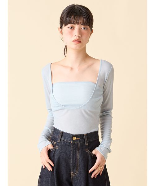 セール】【LILY BROWN Lingerie】バンドゥ付き2wayボディスーツ（T