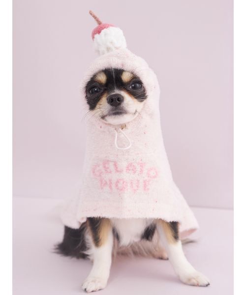 gelato pique（ジェラートピケ）の「【CAT&DOG】【Birthday】スムーズィーケープ（ペットウェア・レディース・クリーム/ブルー/ピンク・S/M/L）」の3枚目の写真