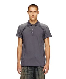 DIESEL ブラック ポロシャツ ジップアップ Men's Polo shirt with half zip | Black | Diesel