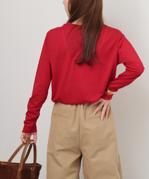 JOURNAL STANDARD relume（ジャーナルスタンダード　レリューム）の「《追加3 / 新色》シアークルーネックロングTシャツ（Tシャツ/カットソー・レディース・ホワイト/ブラック/ブラウン/レッド・FREE）」の21枚目の写真
