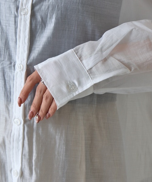 COLONY 2139（コロニートゥーワンスリーナイン）の「シアーオーバーシャツ（シャツ/ブラウス・レディース・ホワイト/ブラウン/ブラック/グレー・FREE）」の16枚目の写真