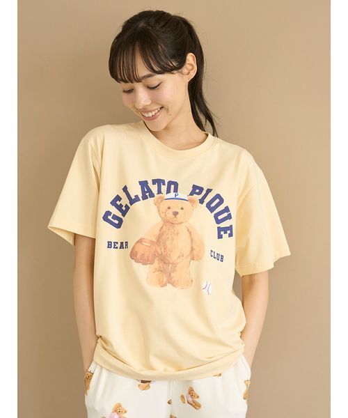 GELATO PIQUE テディベア ルームウェア スポーティーベアワンポイントTシャツ（ルームウェア/パジャマ