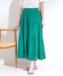 DRESKIP | 華やかさをプラスする 刺繍レースティアードスカート(スカート)