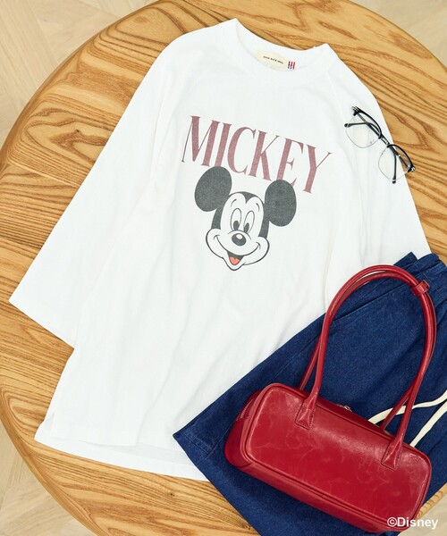 希少　us ミッキーマウス　ラグラン 80's Disney ミッキーマウス ラグランTシャツ 表記(L) USA製