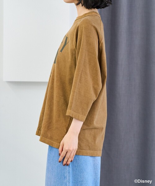 FREAK'S STORE（フリークスストア）の「【MICKEY MOUSE】 ラグランTシャツ/ミッキーマウス（Tシャツ/カットソー・レディース・オフホワイト/キャメル・ﾌﾘ-）」の19枚目の写真